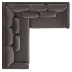 Marina 92" Velvet Corner Sectional - Hale Warm Gray