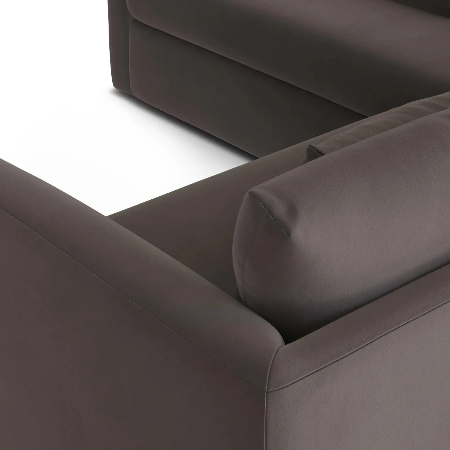Marina 92" Velvet Corner Sectional - Hale Warm Gray