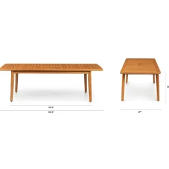 Marol 76.5" - 95.5" Outdoor Extendable Dining Table - Bronze Teak
