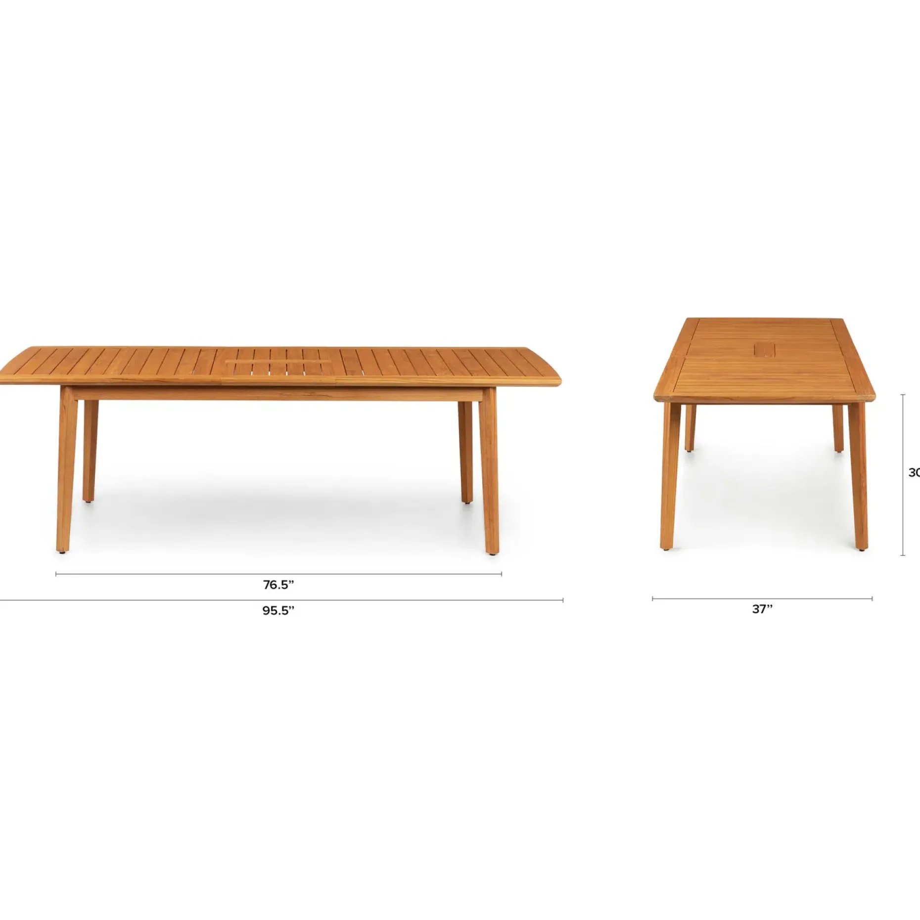 Marol 76.5" - 95.5" Outdoor Extendable Dining Table - Bronze Teak