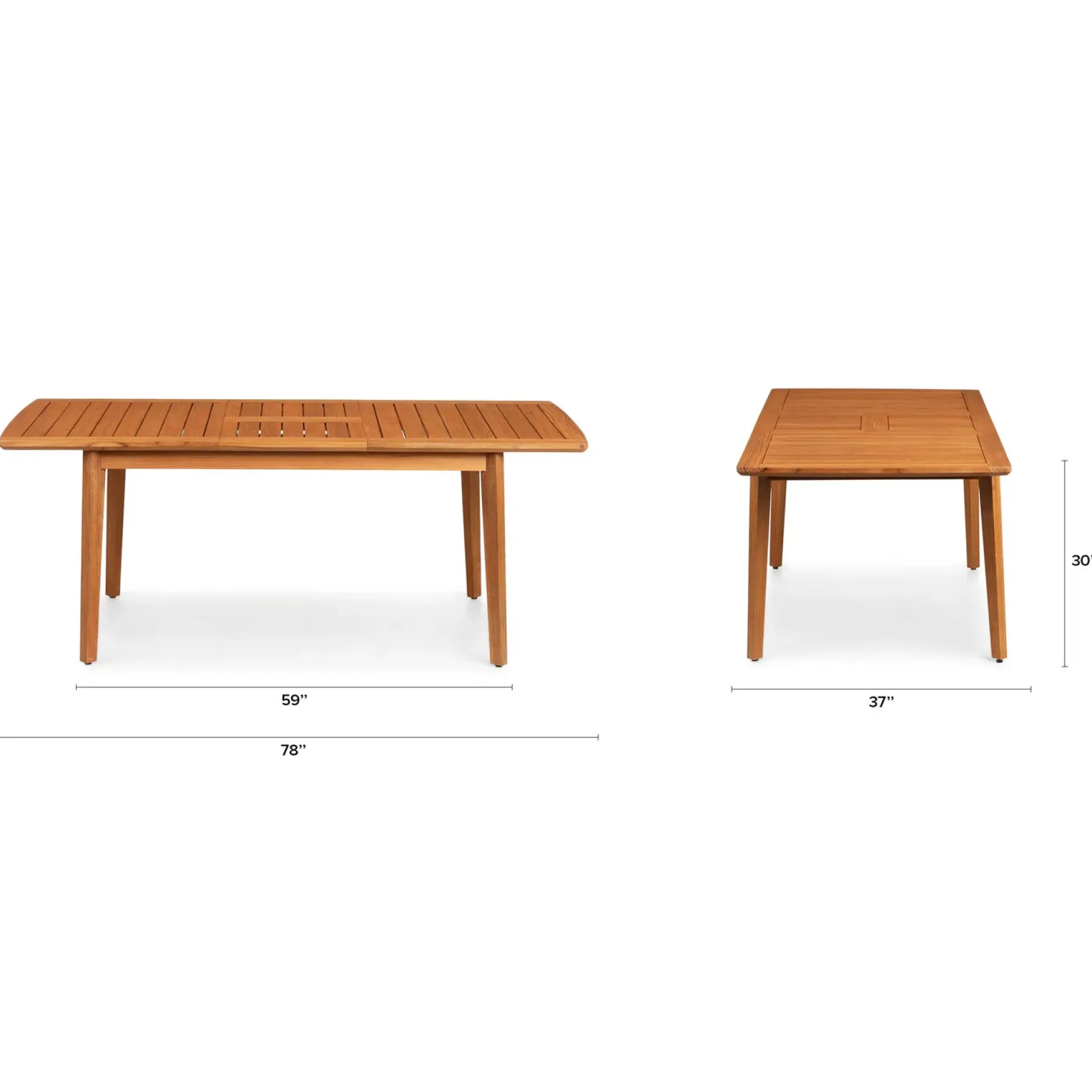 Marol 59" - 78" Outdoor Extendable Dining Table - Bronze Teak