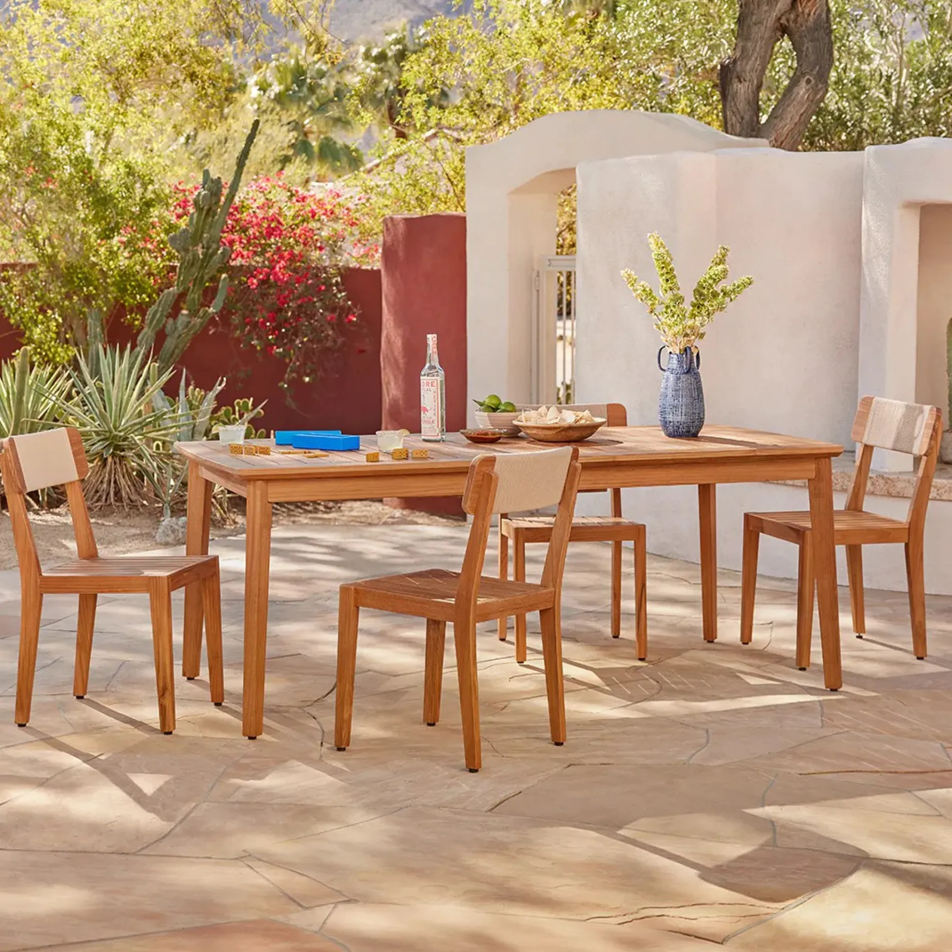 Marol 59" - 78" Outdoor Extendable Dining Table - Bronze Teak