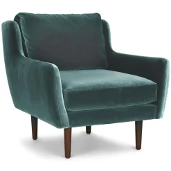 Matrix 30.5" Velvet Lounge Chair - Pacific Blue