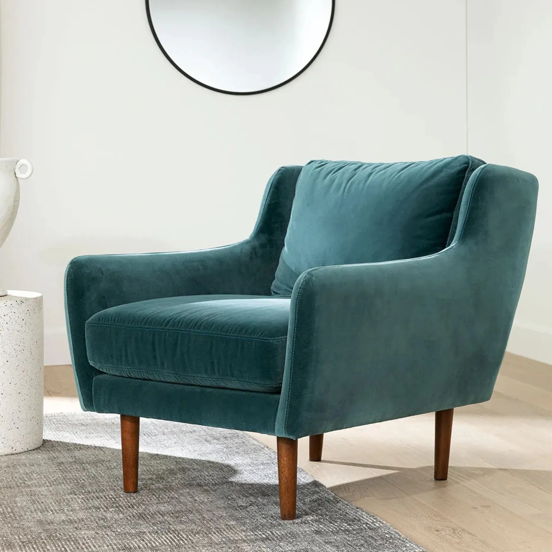Matrix 30.5" Velvet Lounge Chair - Pacific Blue