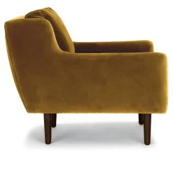 Matrix 30.5" Velvet Lounge Chair - Yarrow Gold