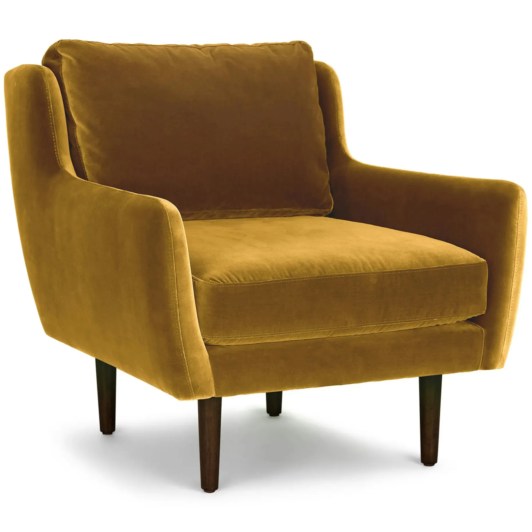 Matrix 30.5" Velvet Lounge Chair - Yarrow Gold