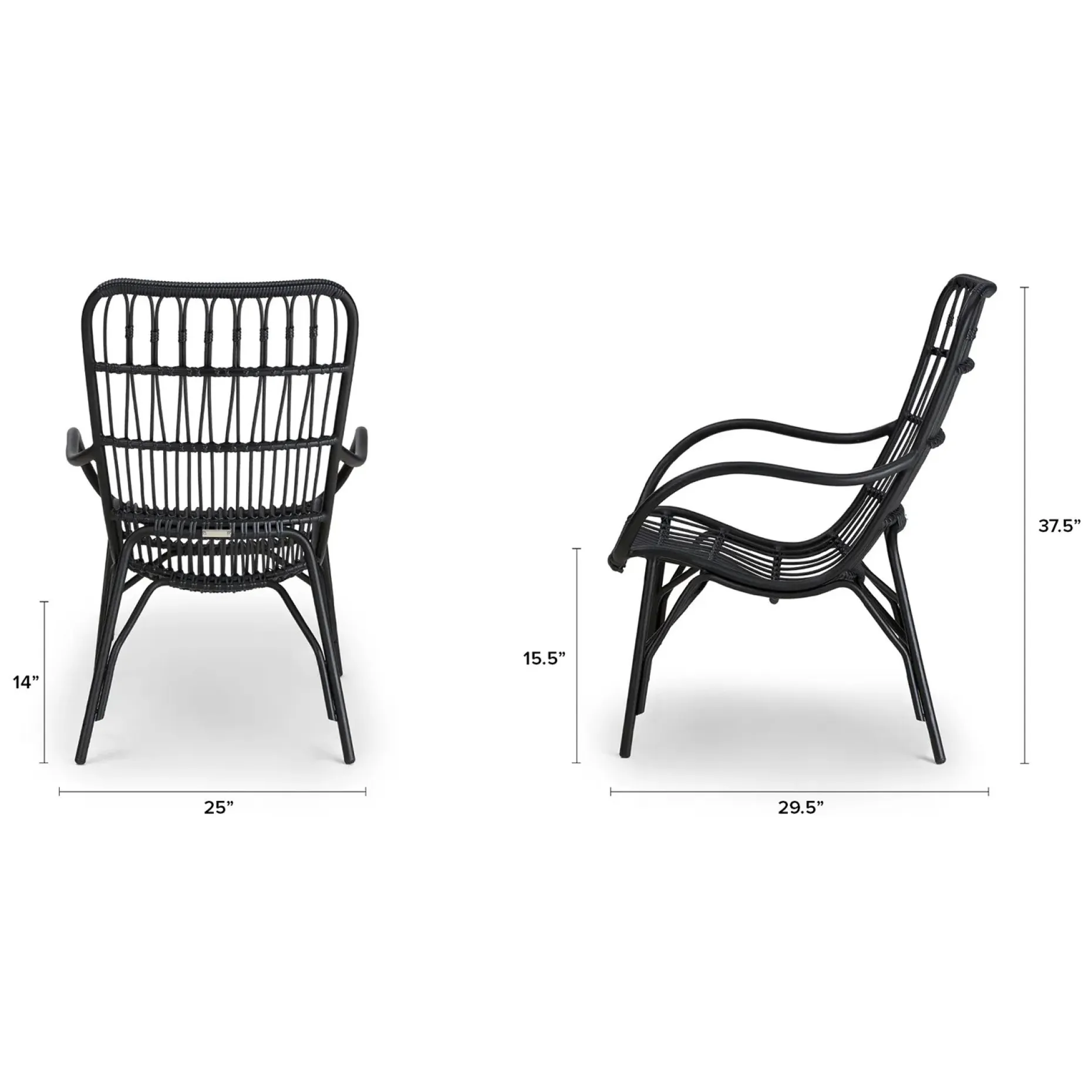 Medan 25" Outdoor Lounge Chair - Graphite