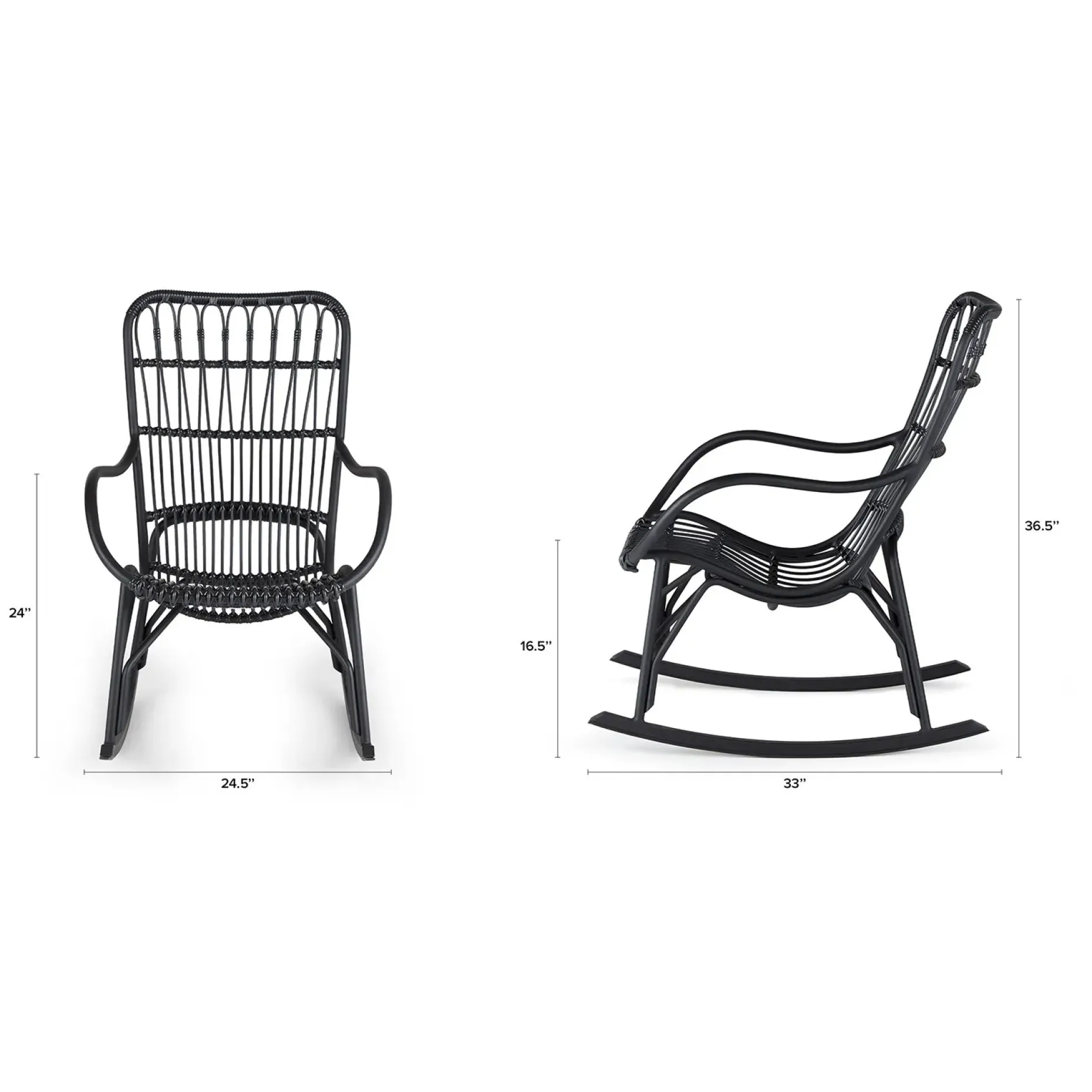 Medan 24.5" Outdoor Rocking Lounge Chair - Graphite