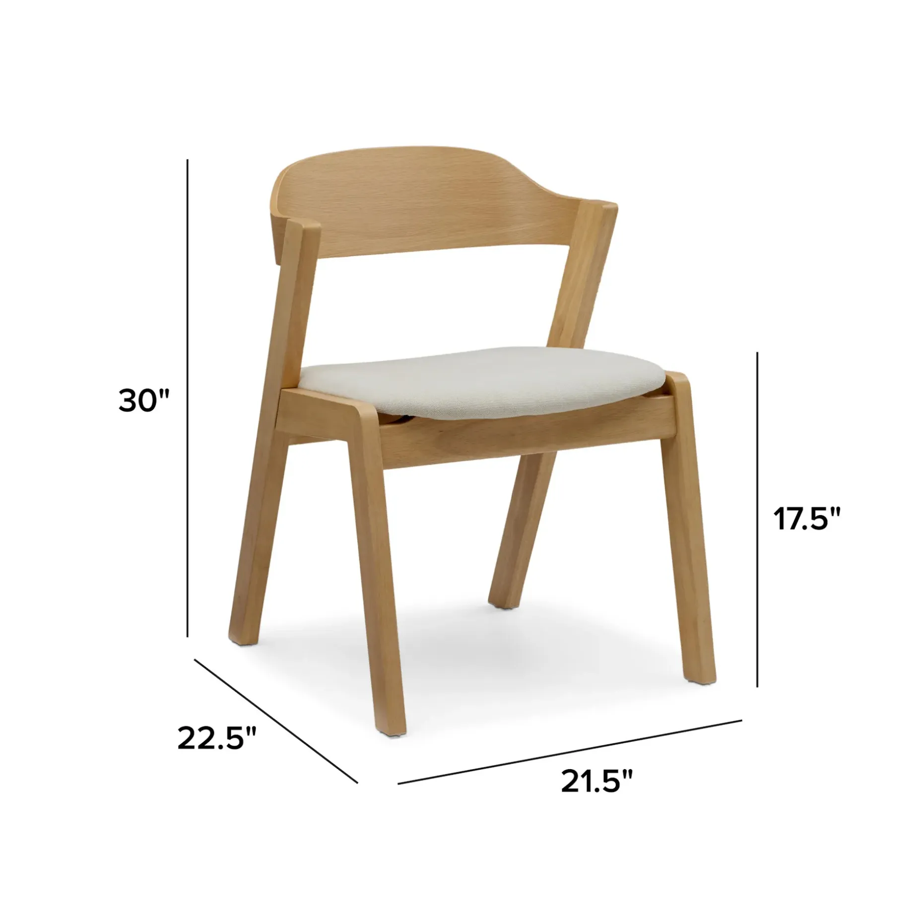 Meja Dining Chair - Oak and Bristol Ivory