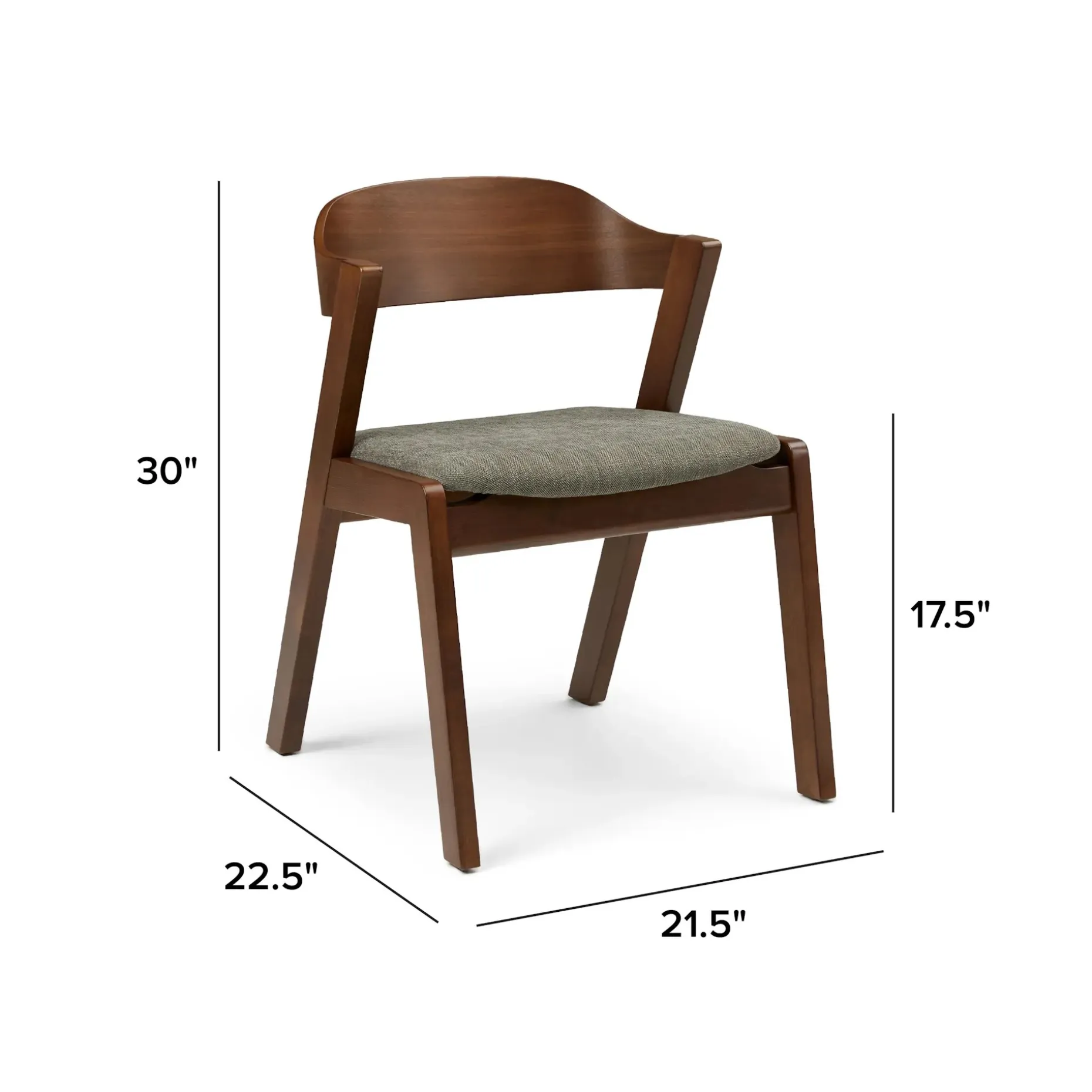 Meja Dining Chair - Walnut and Algonquin Green