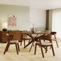 Meja Dining Chair - Walnut and Ratine Buff