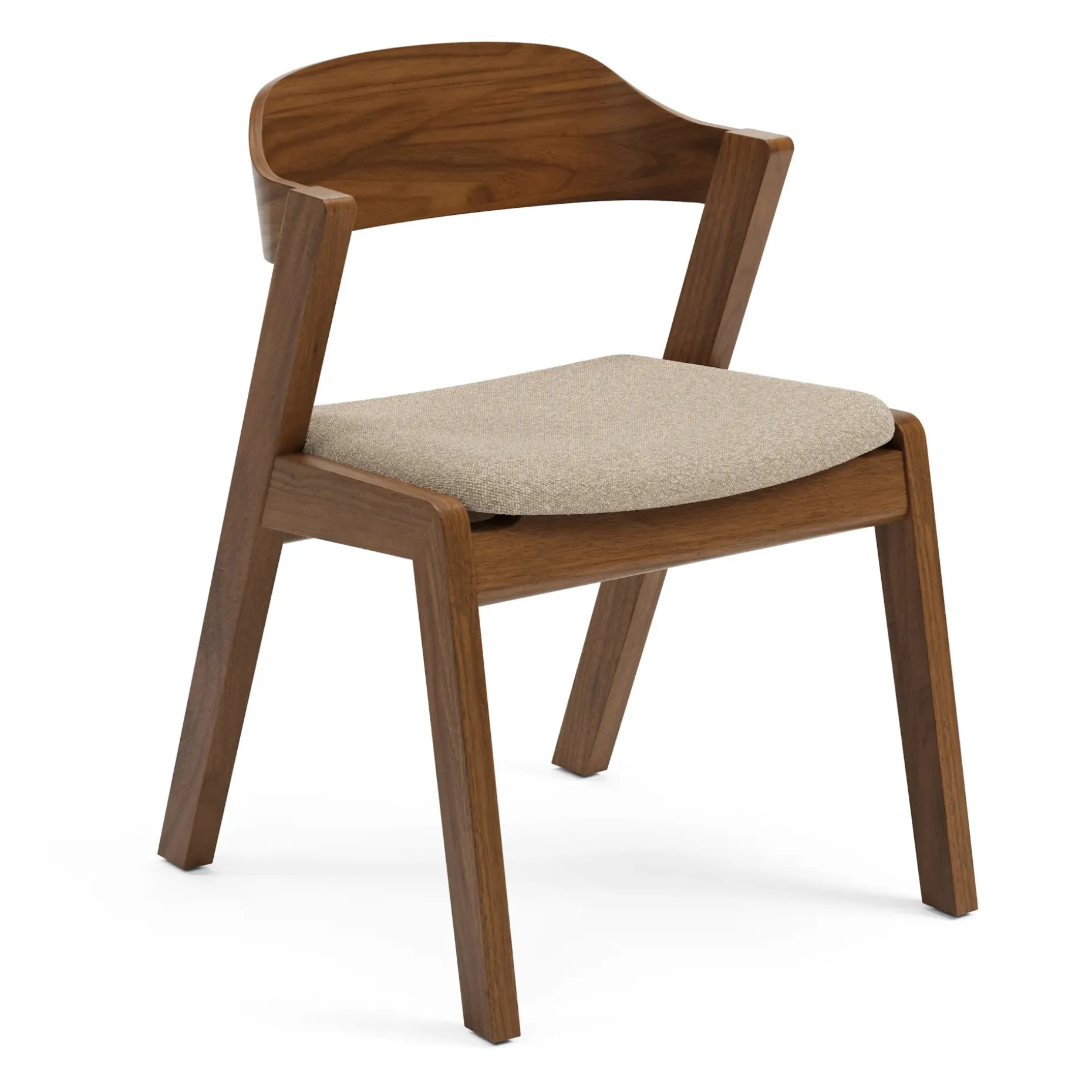 Meja Dining Chair - Walnut and Ratine Buff