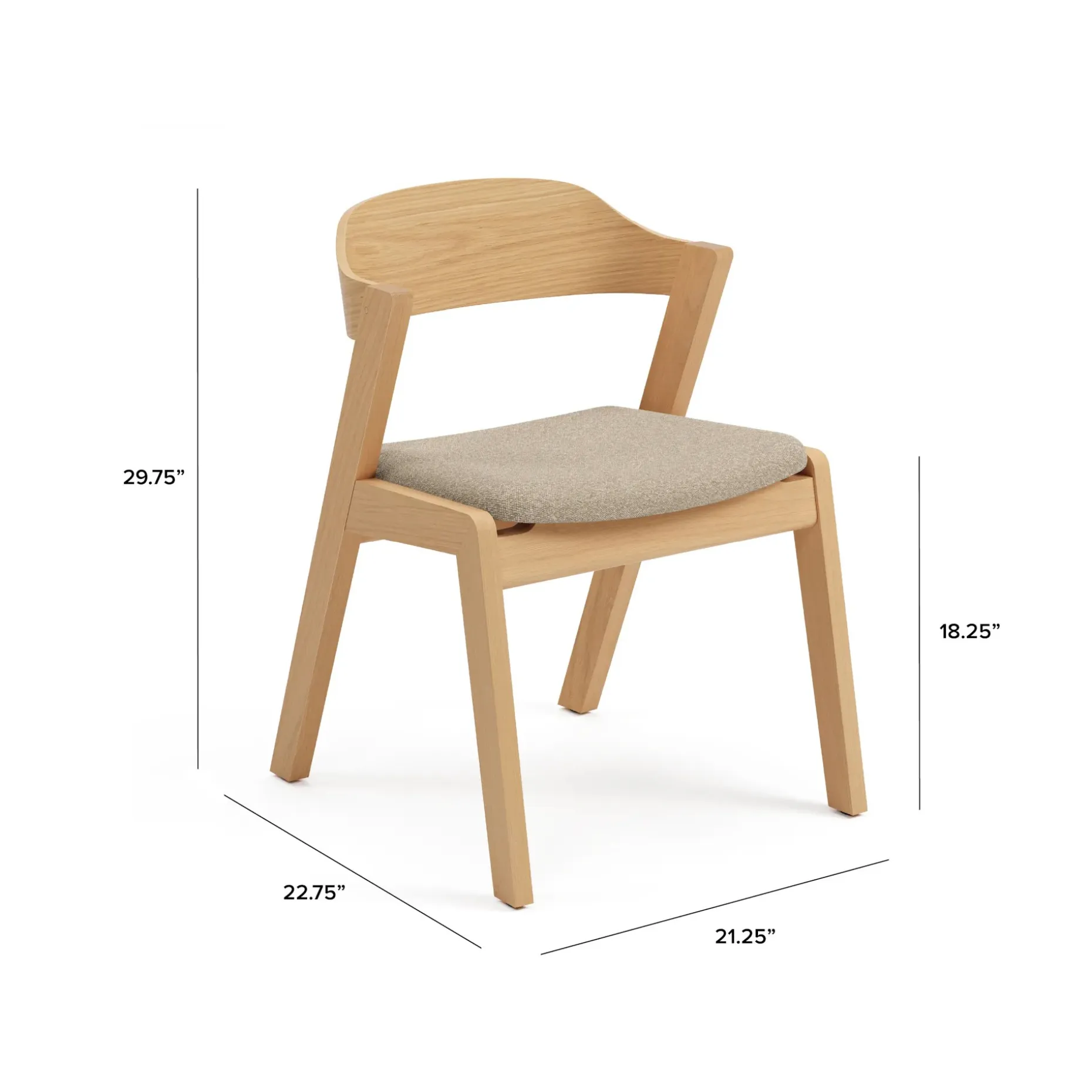 Meja Dining Chair - White Oak and Ratine Buff