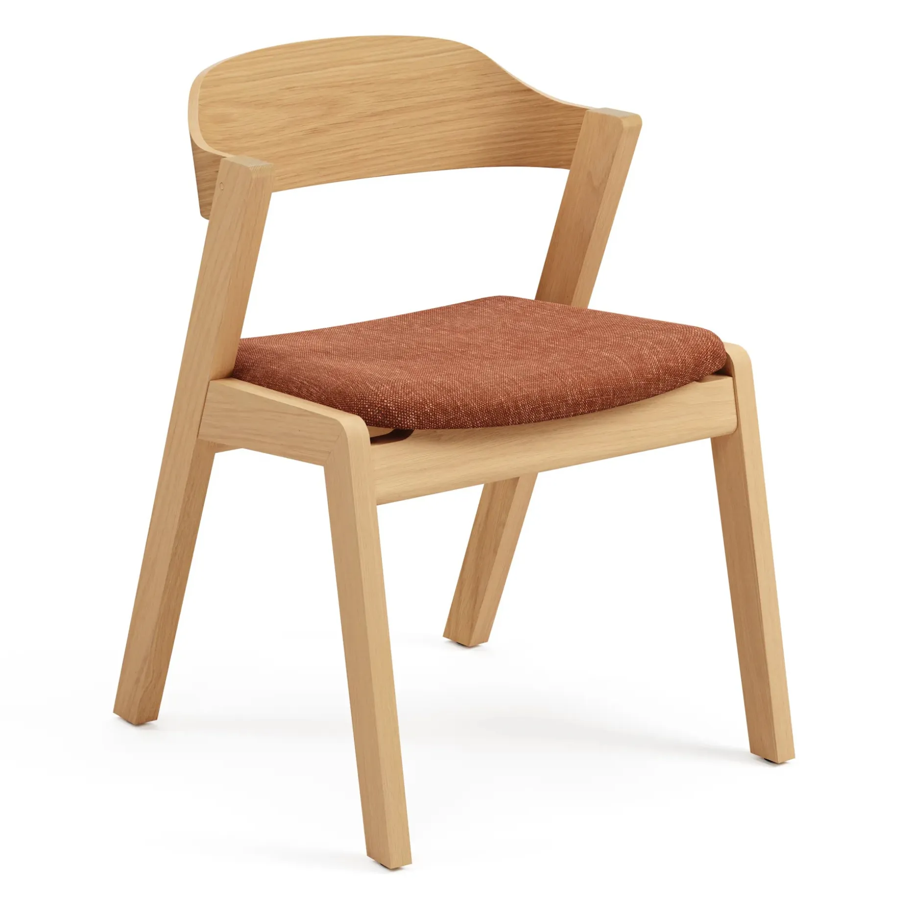Meja Dining Chair - White Oak and Hestia Caramel