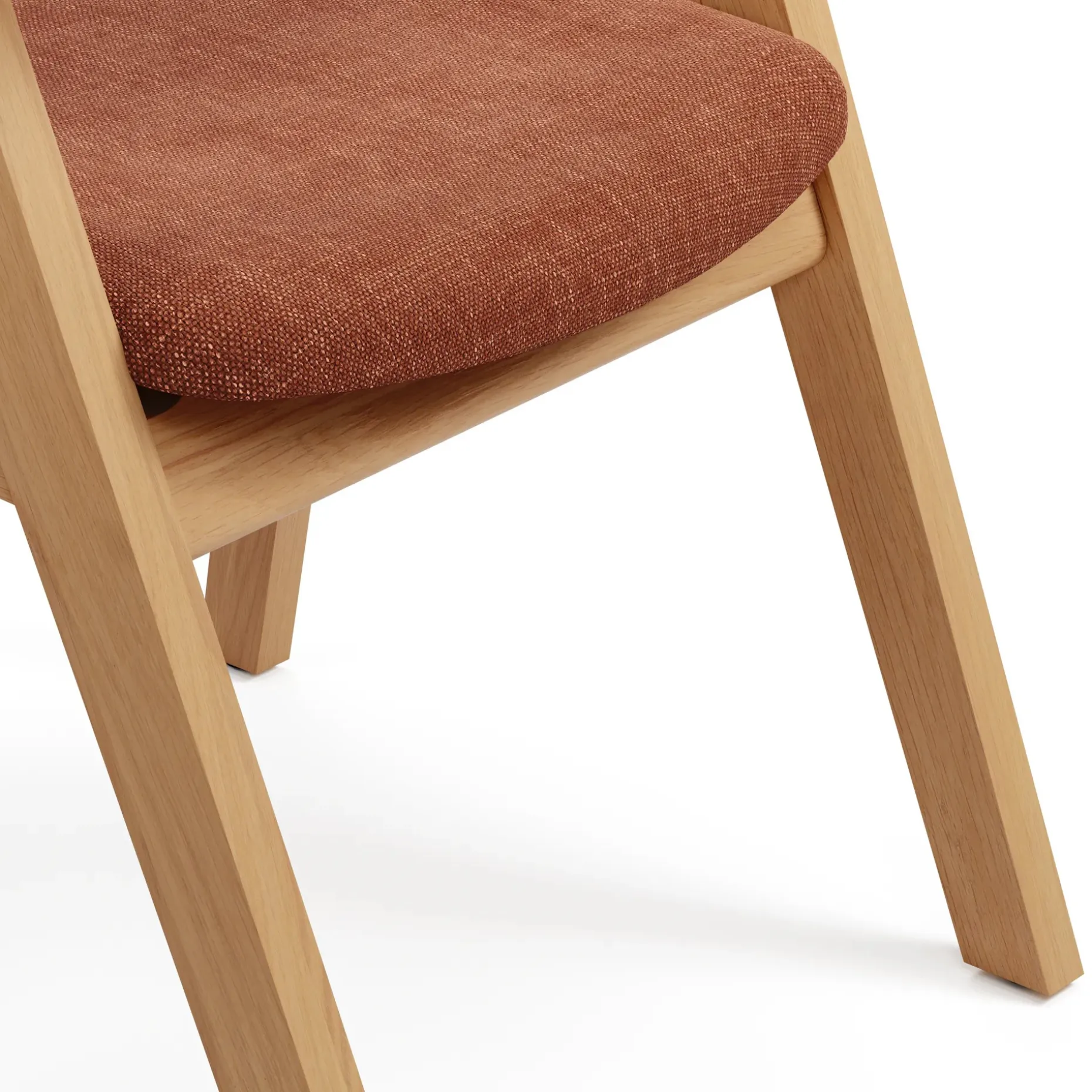 Meja Dining Chair - White Oak and Hestia Caramel