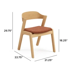 Meja Dining Chair - White Oak and Hestia Caramel