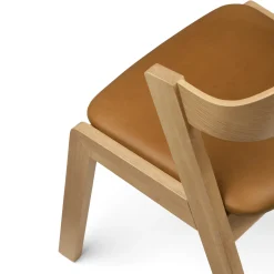Meja Leather Dining Chair - Oak and Taos Tan