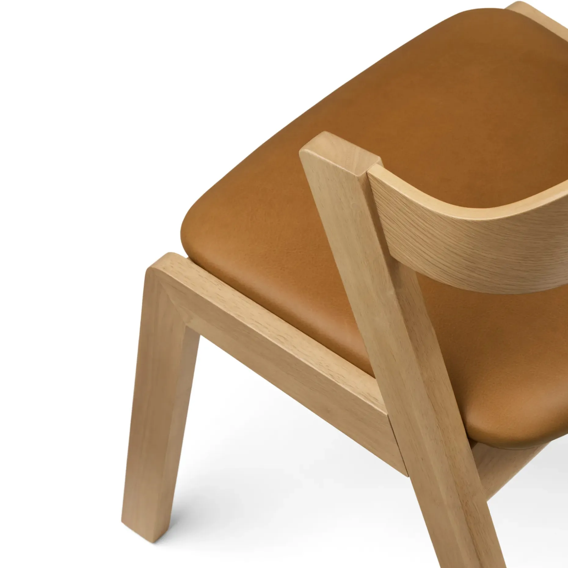Meja Leather Dining Chair - Oak and Taos Tan