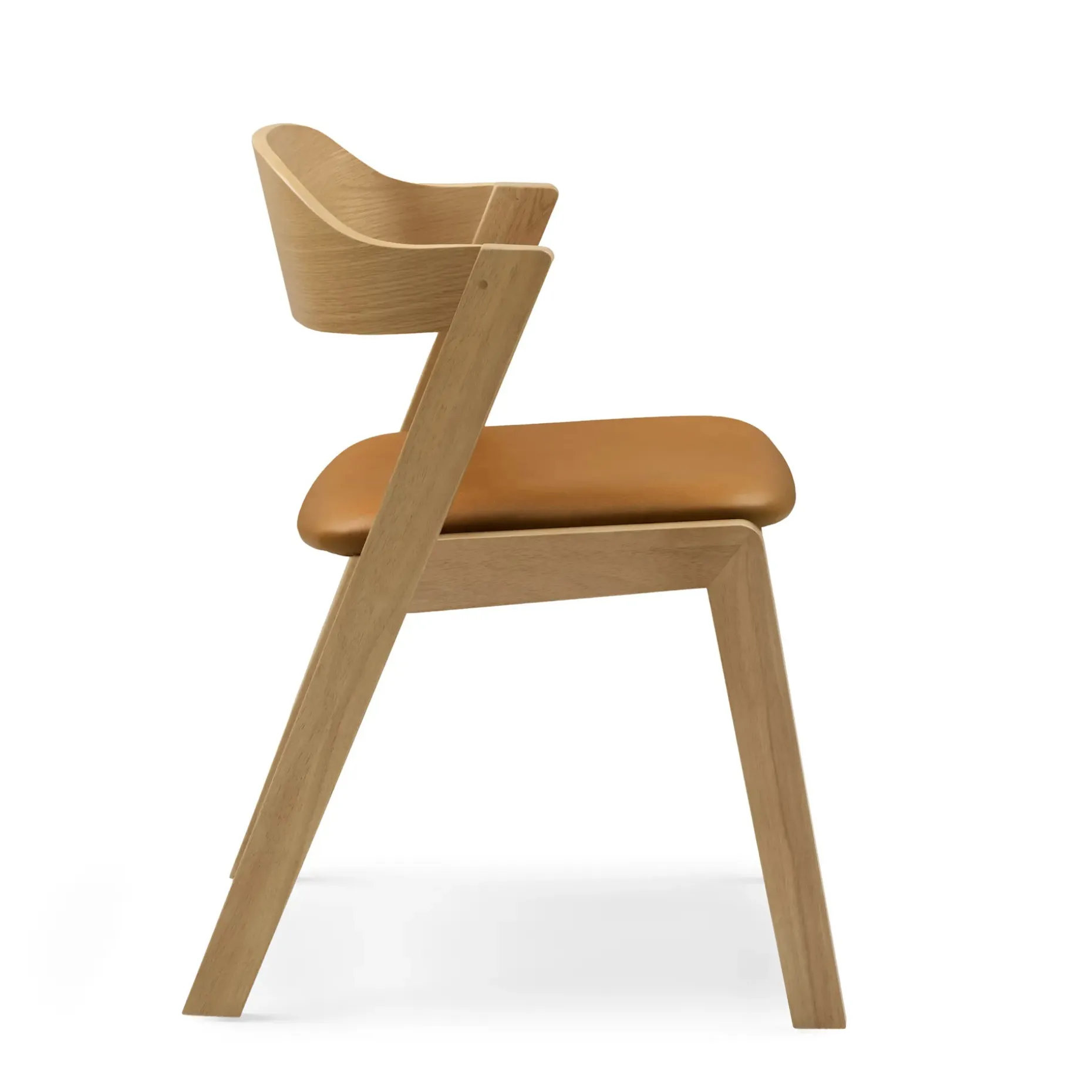 Meja Leather Dining Chair - Oak and Taos Tan