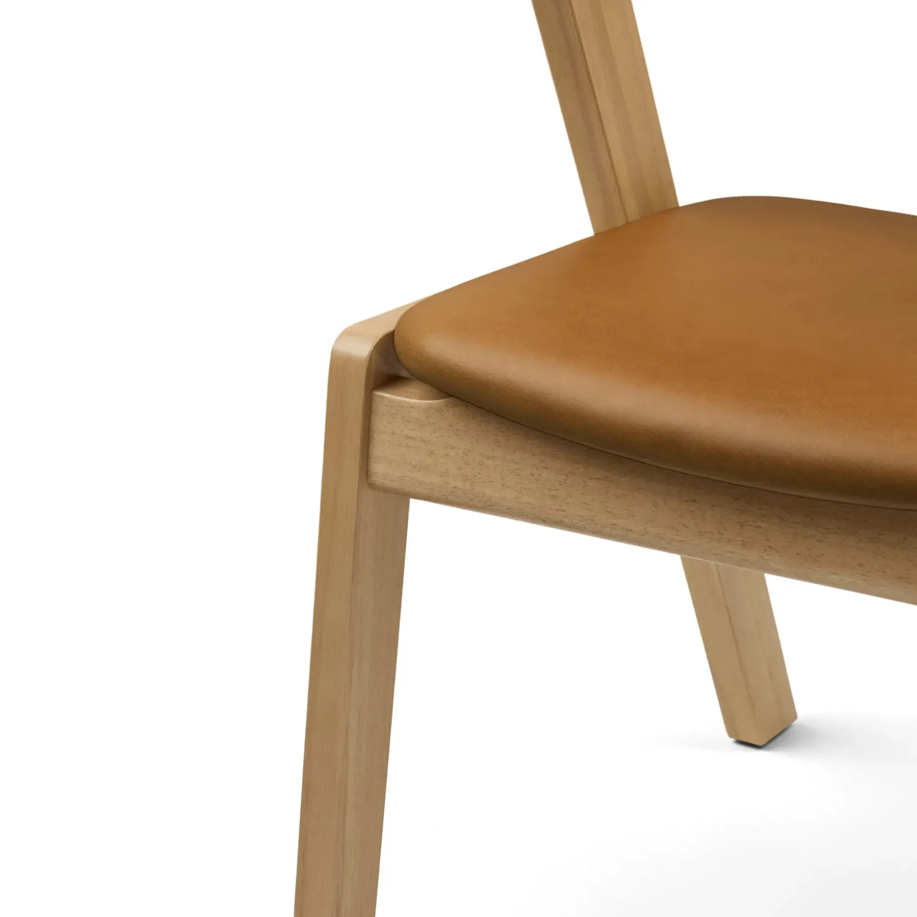 Meja Leather Dining Chair - Oak and Taos Tan