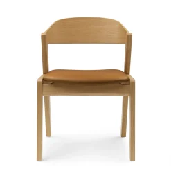 Meja Leather Dining Chair - Oak and Taos Tan