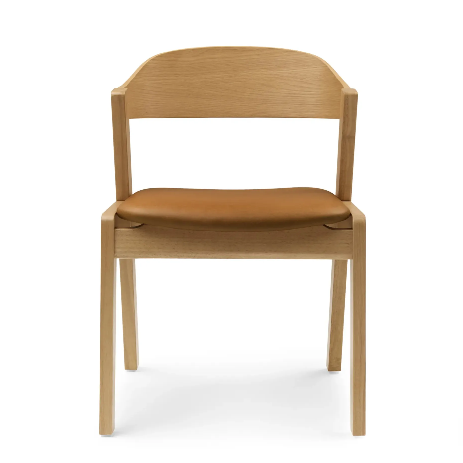 Meja Leather Dining Chair - Oak and Taos Tan
