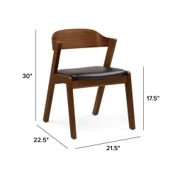 Meja Leather Dining Chair - Walnut and Oxford Black