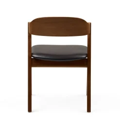 Meja Leather Dining Chair - Walnut and Oxford Black