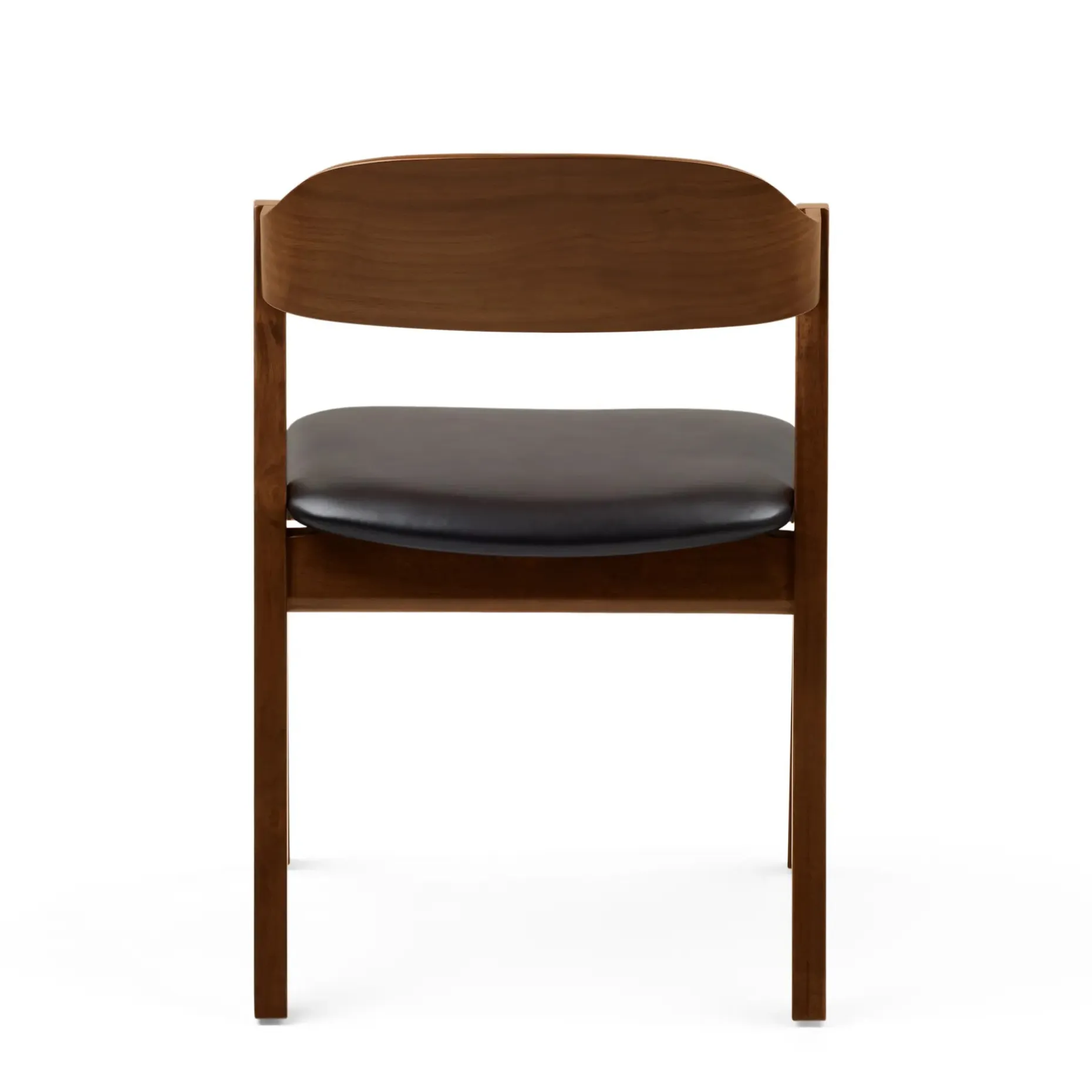 Meja Leather Dining Chair - Walnut and Oxford Black