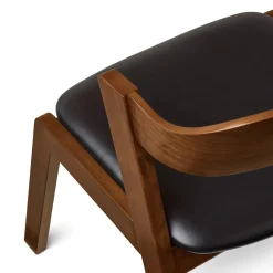 Meja Leather Dining Chair - Walnut and Oxford Black