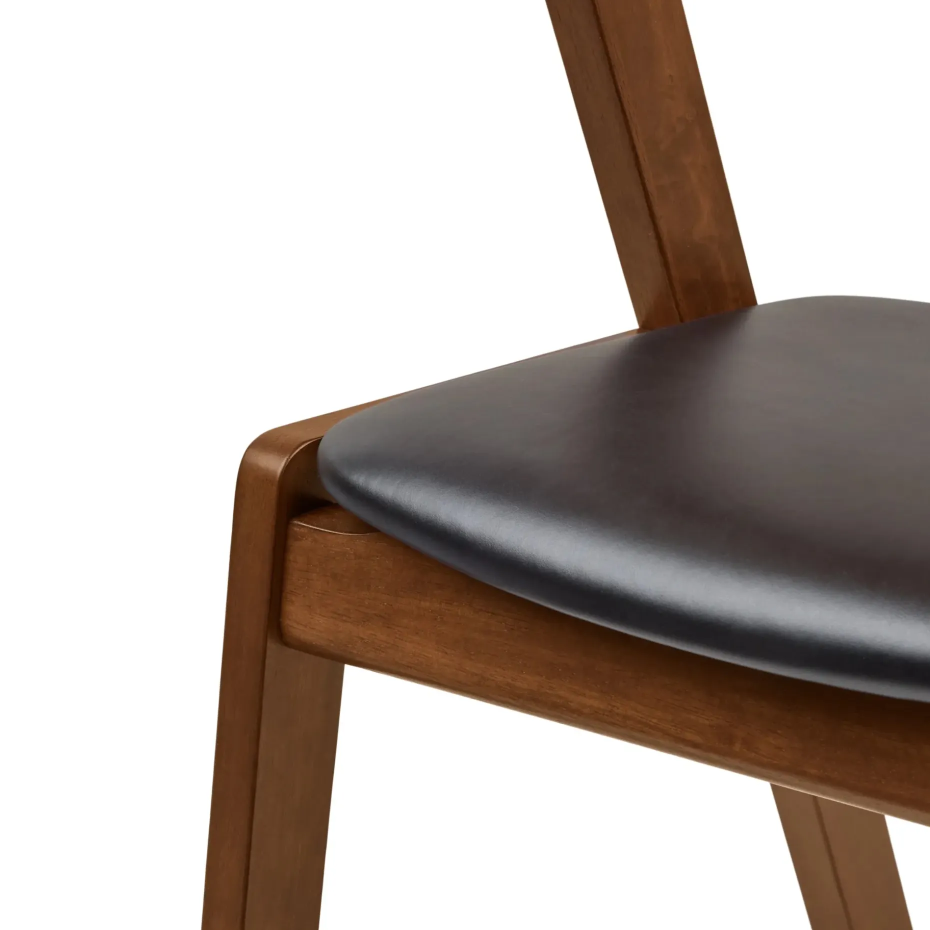Meja Leather Dining Chair - Walnut and Oxford Black