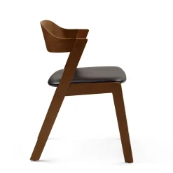 Meja Leather Dining Chair - Walnut and Oxford Black