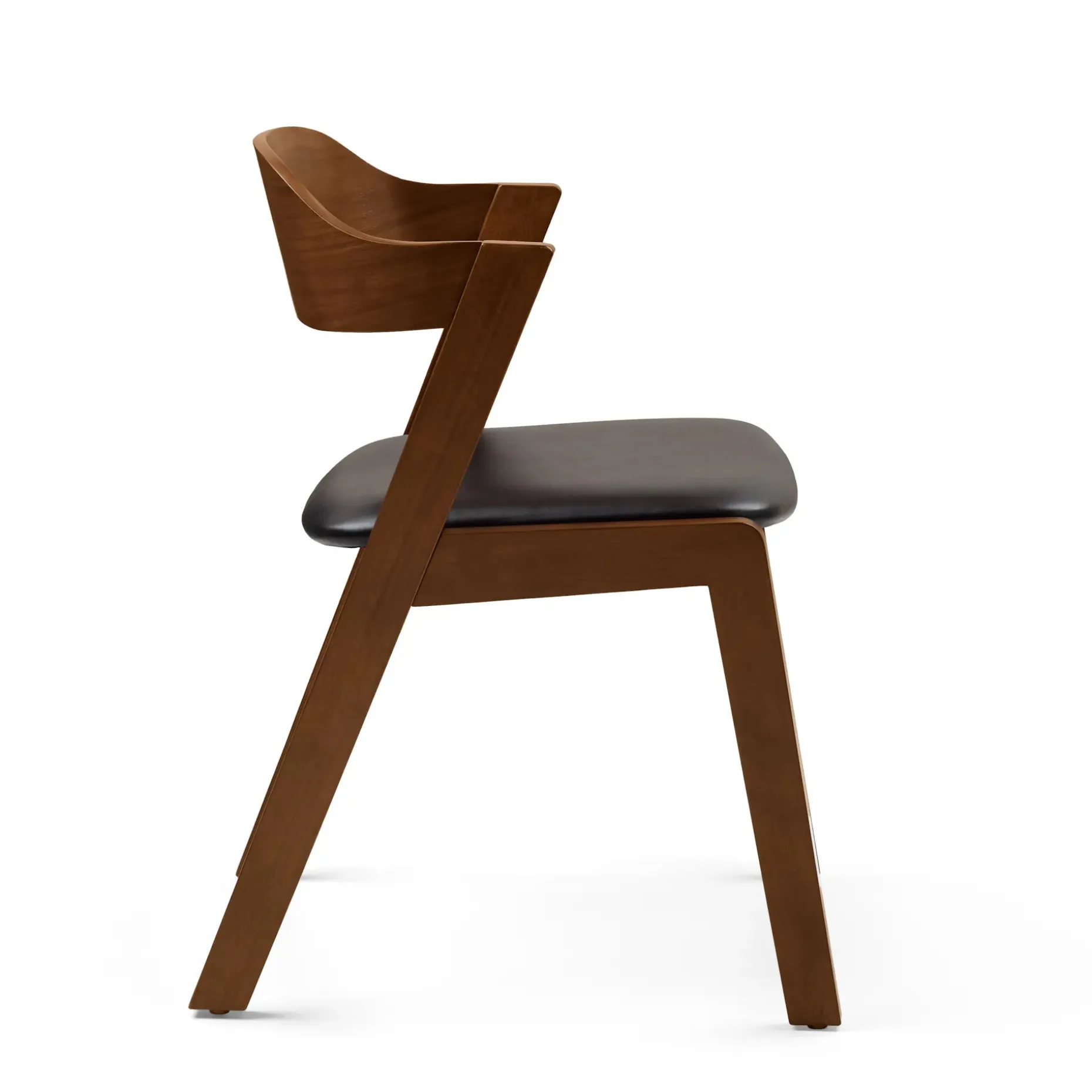 Meja Leather Dining Chair - Walnut and Oxford Black
