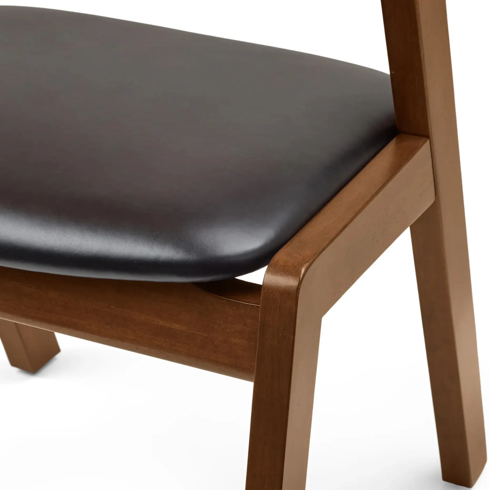Meja Leather Dining Chair - Walnut and Oxford Black