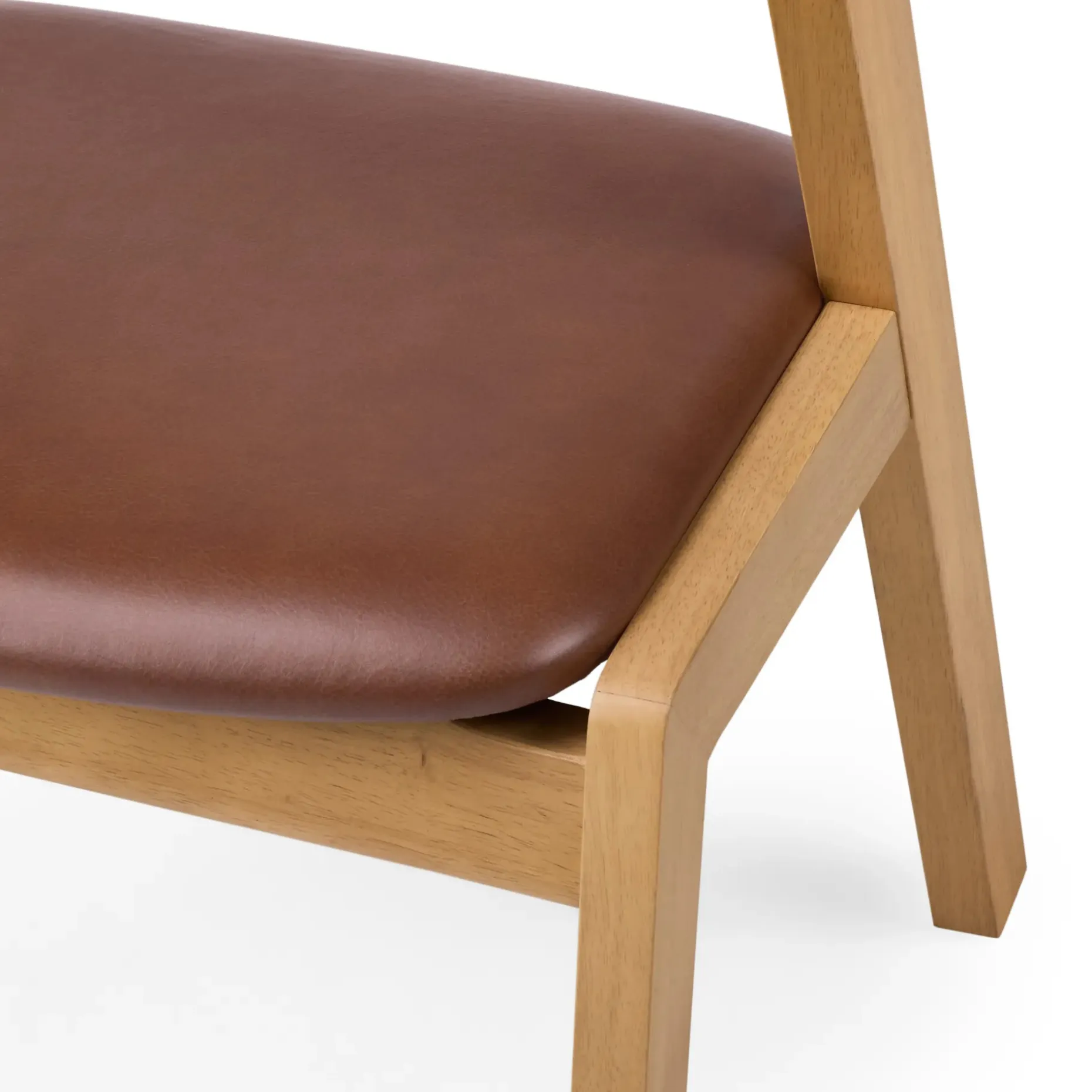 Meja Leather Dining Chair - White Oak and Taos Brown