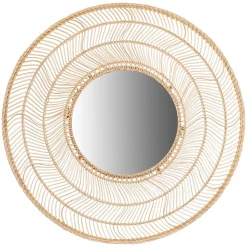 Meron Round Wall Mirror - Natural