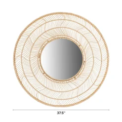 Meron Round Wall Mirror - Natural