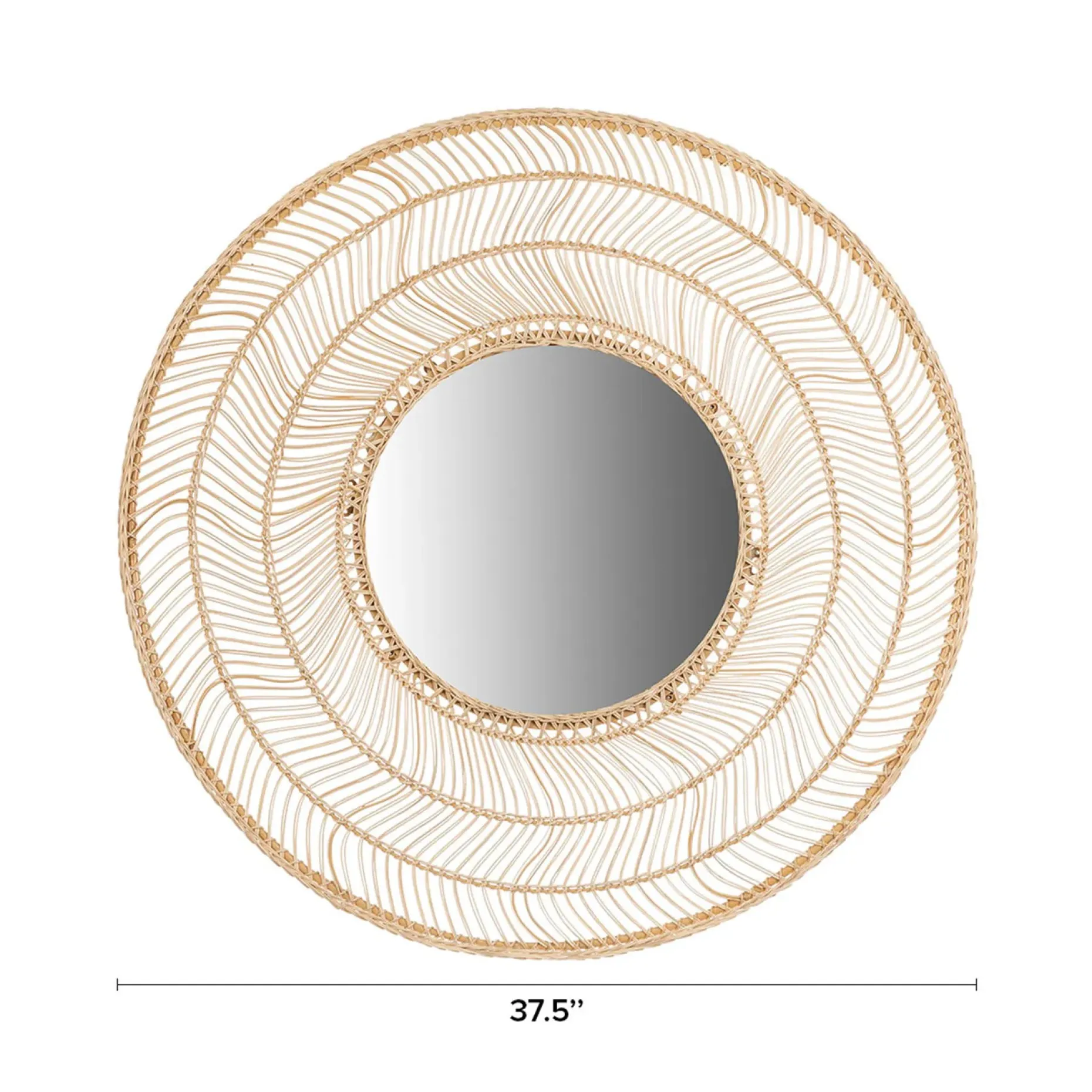 Meron Round Wall Mirror - Natural