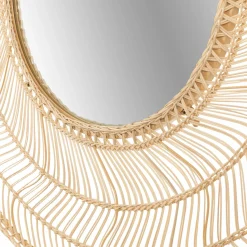 Meron Round Wall Mirror - Natural