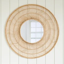 Meron Round Wall Mirror - Natural