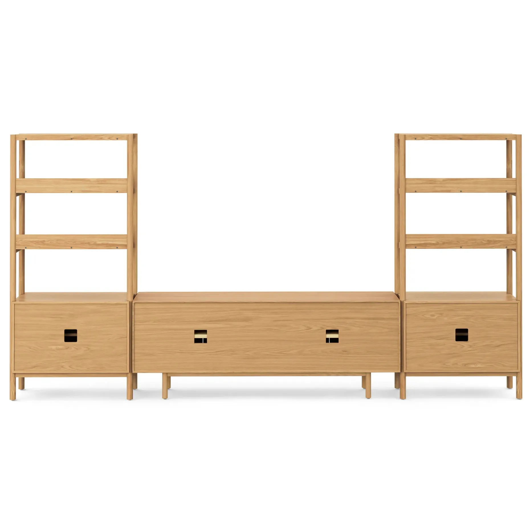 Merto 138" Media Storage Set - Natural Oak