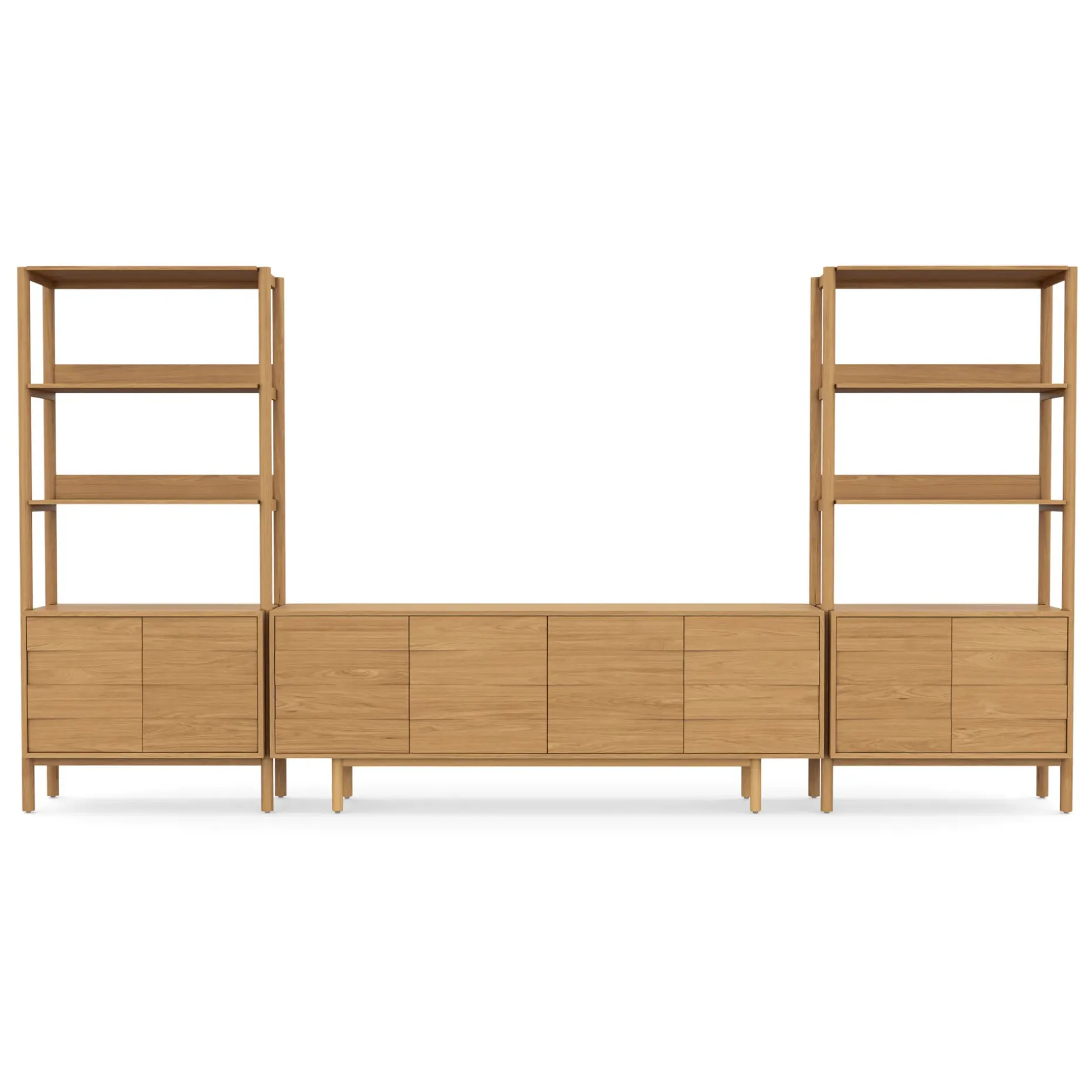 Merto 138" Media Storage Set - Natural Oak