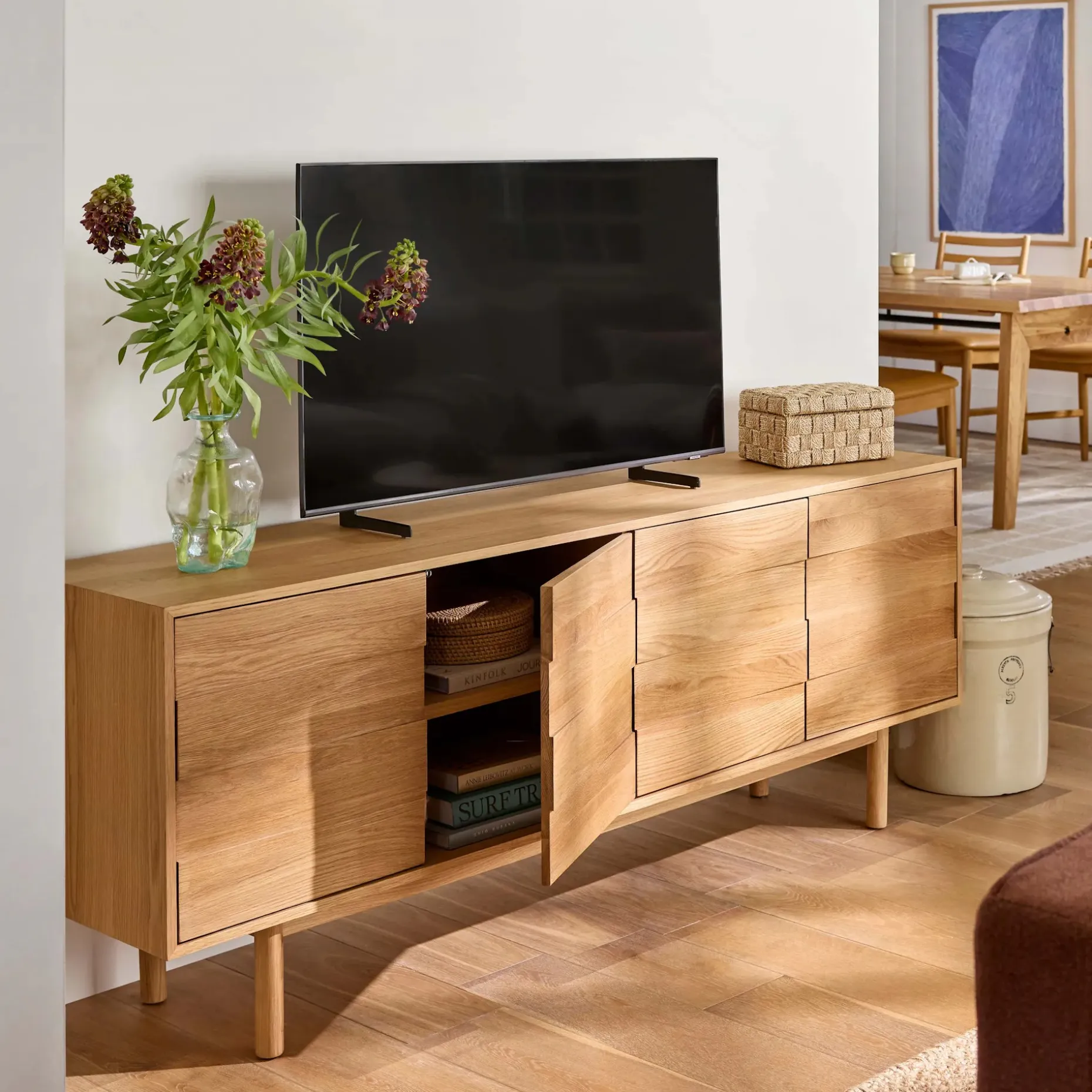 Merto 72" Media Unit - Natural Oak