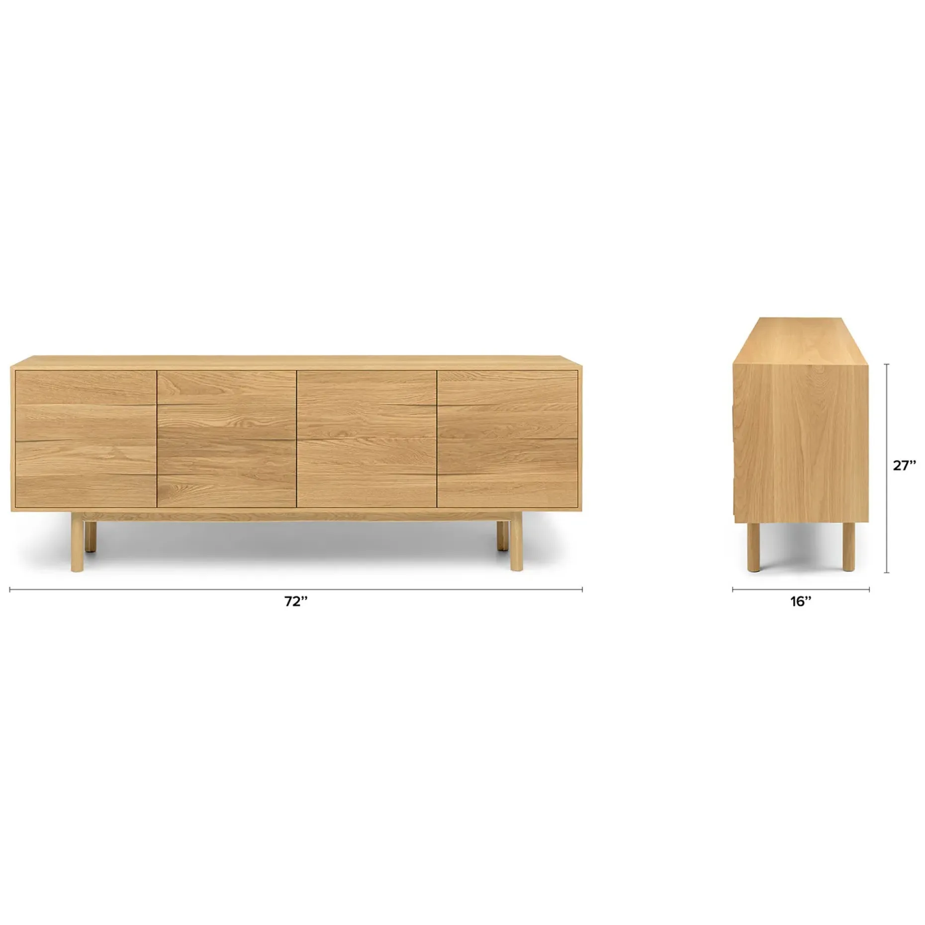 Merto 72" Media Unit - Natural Oak
