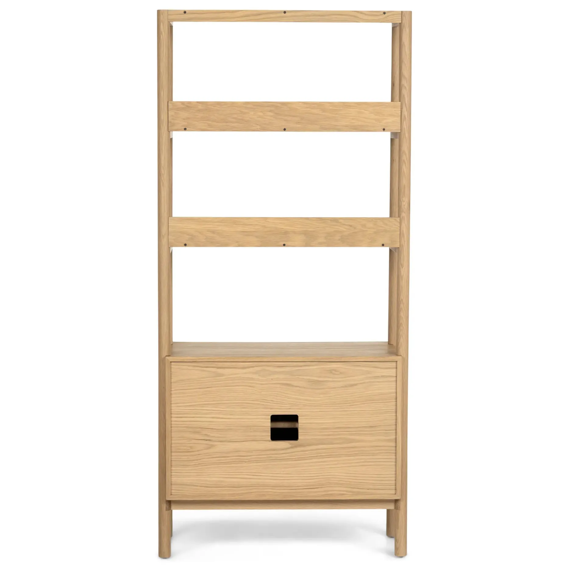 Merto 33" Shelving Unit with Storage - Natural Oak