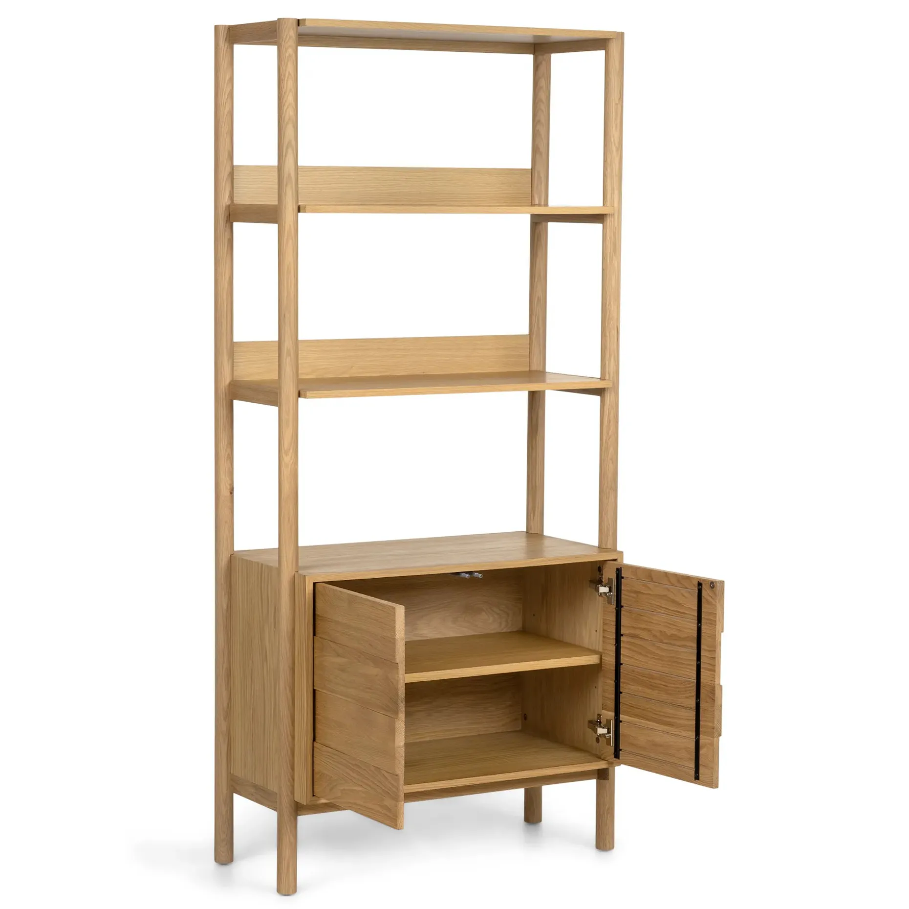 Merto 33" Shelving Unit with Storage - Natural Oak