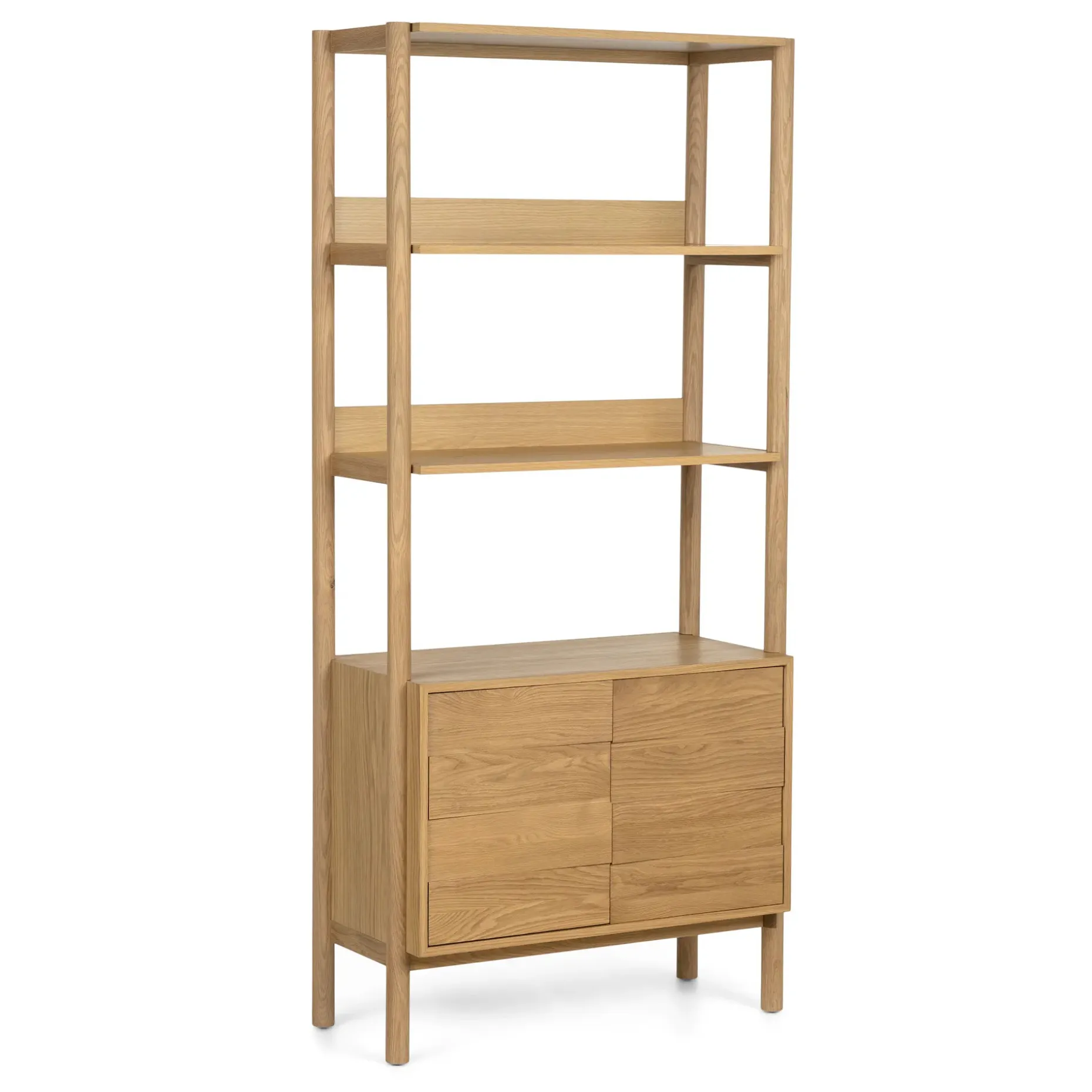 Merto 33" Shelving Unit with Storage - Natural Oak