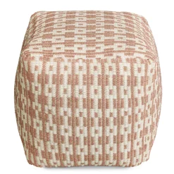 Mia 18" Pouf - Antique Rose