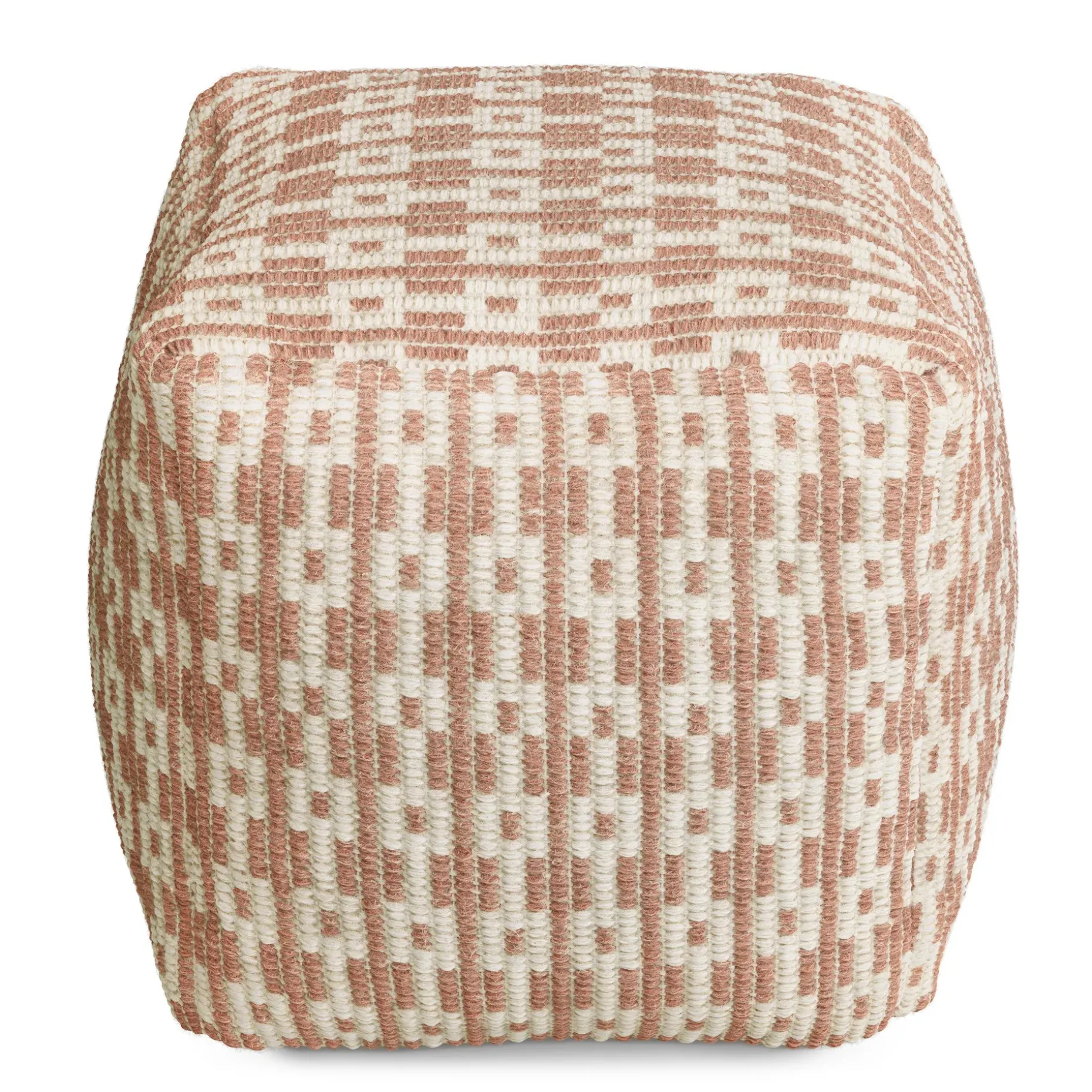 Mia 18" Pouf - Antique Rose