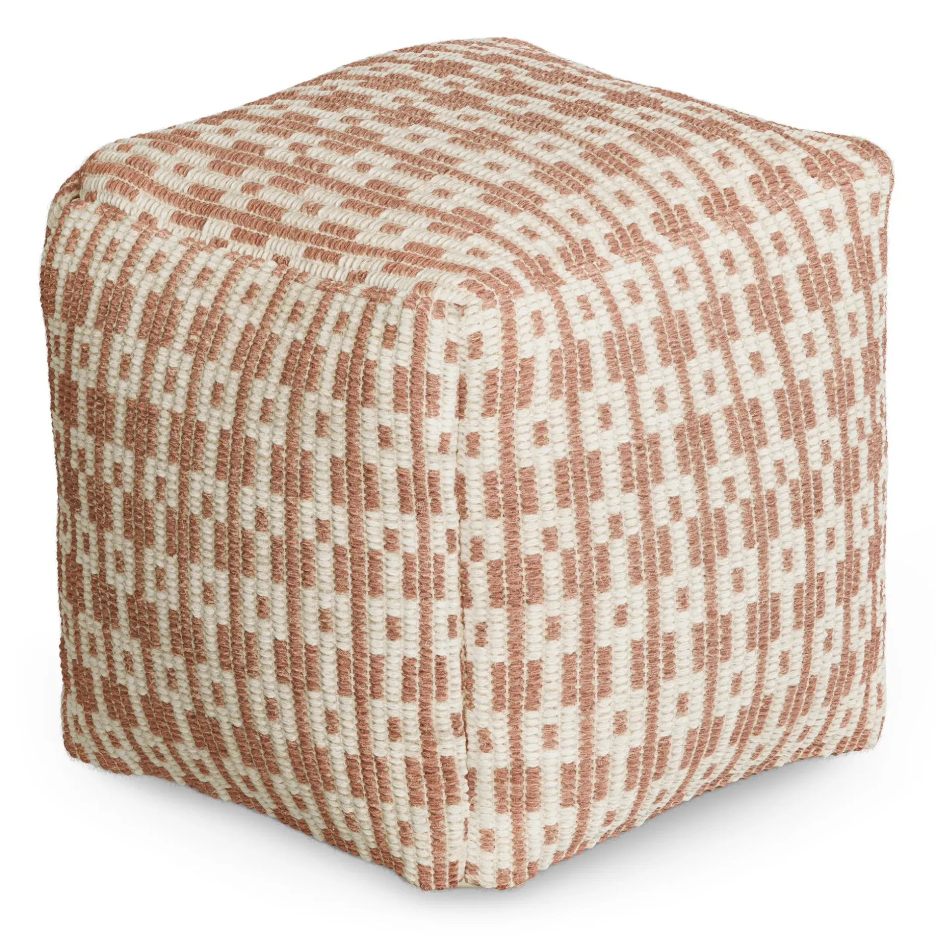 Mia 18" Pouf - Antique Rose
